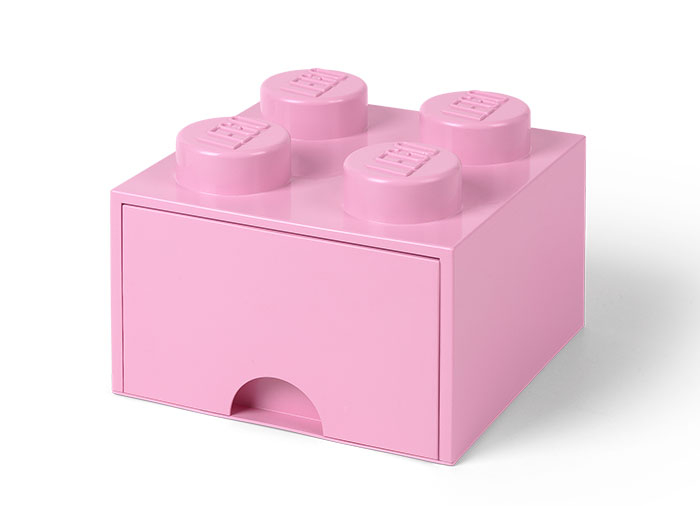 Cutie depozitare LEGO 2x2 cu sertar, roz [1]