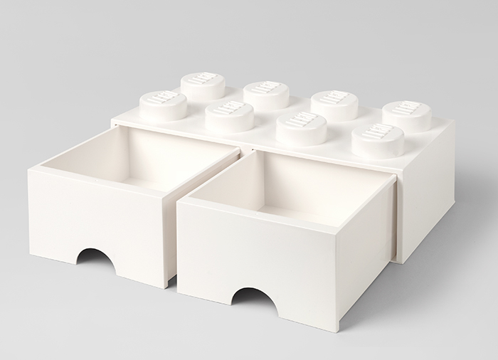 Cutie depozitare LEGO 2x4 cu sertare, alb [2]