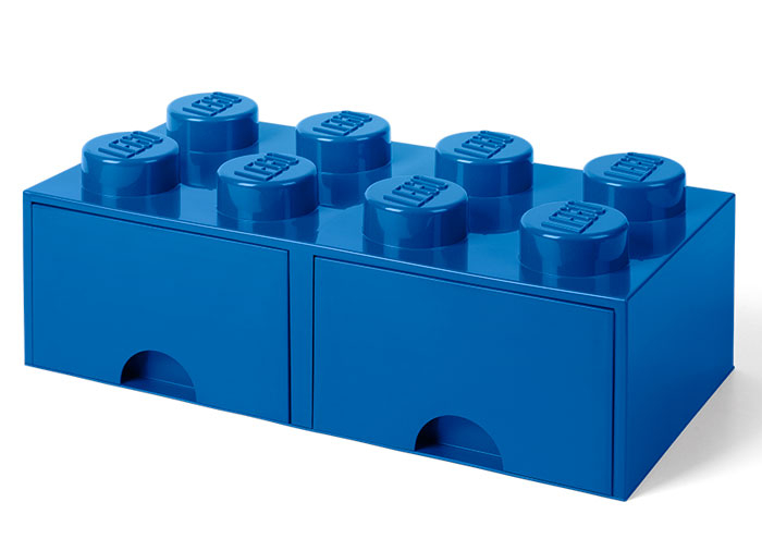 Cutie depozitare LEGO 2x4 cu sertare, albastru [1]