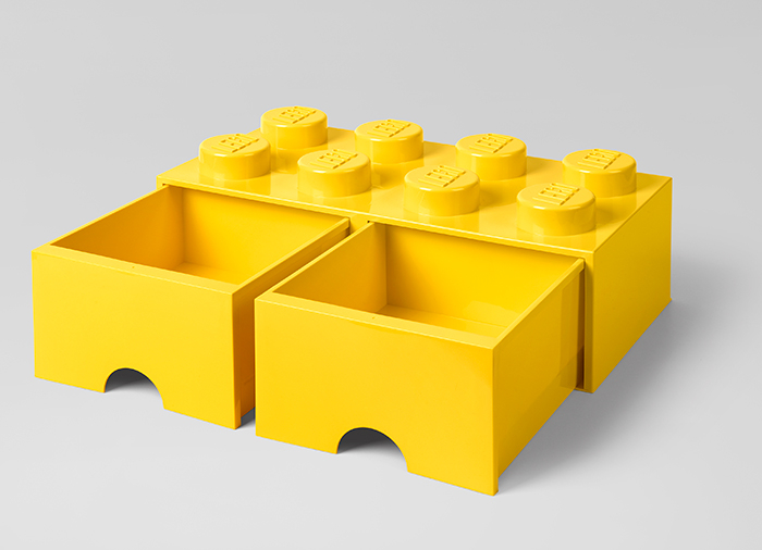 Cutie depozitare LEGO 2x4 cu sertare, galben [2]