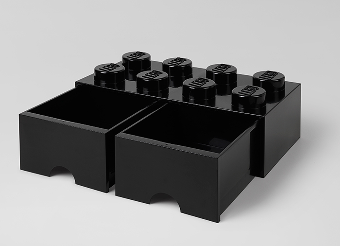 Cutie depozitare LEGO 2x4 cu sertare, negru [2]