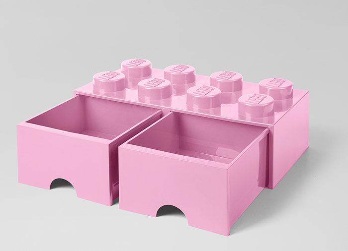 Cutie depozitare LEGO 2x4 cu sertare, roz [2]