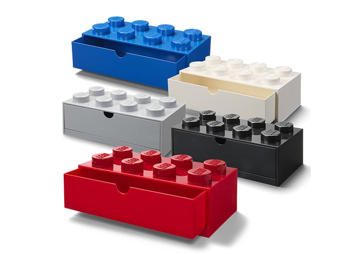 Sertar de birou LEGO 2x4 alb [3]