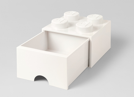 Cutie depozitare LEGO 2x2 cu sertar, alb [1]
