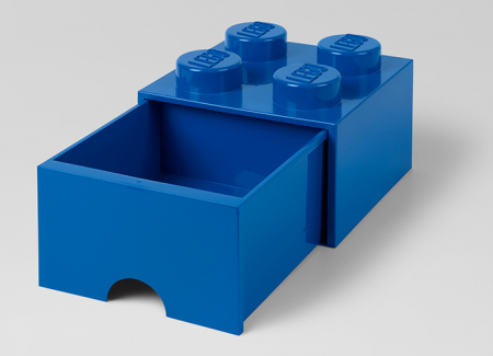 Cutie depozitare LEGO 2x2 cu sertar, albastru [1]