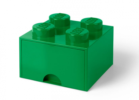 Cutie depozitare LEGO 2x2 cu sertar, verde [0]