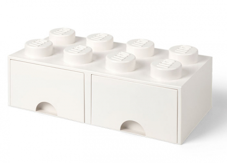 Cutie depozitare LEGO 2x4 cu sertare, alb [0]