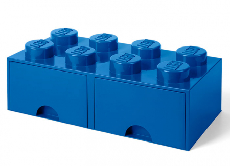 Cutie depozitare LEGO 2x4 cu sertare, albastru [0]