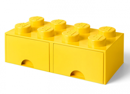 Cutie depozitare LEGO 2x4 cu sertare, galben [0]