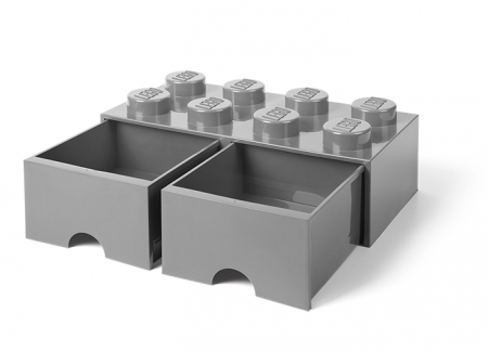 Cutie depozitare LEGO 2x4 cu sertare, gri [1]