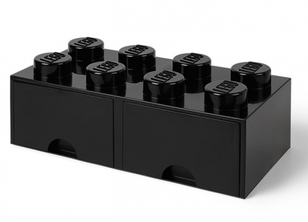 Cutie depozitare LEGO 2x4 cu sertare, negru [0]