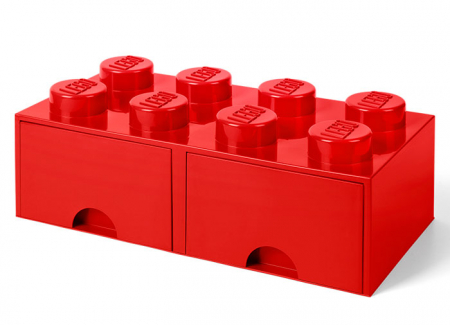 Cutie depozitare LEGO 2x4 cu sertare, rosu [0]