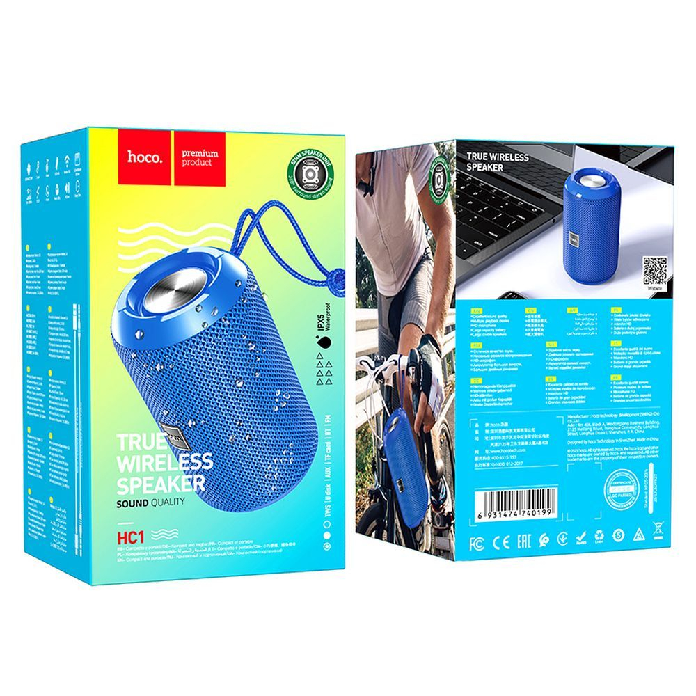 Boxă Bluetooth Hoco HC1, Portabilă, Albastră [4]