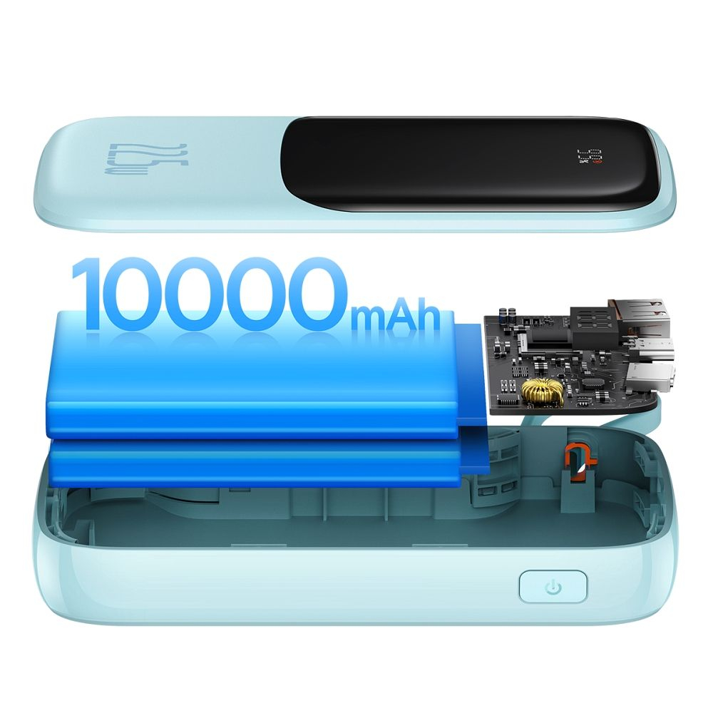 Powerbank Baseus 10,000 mAh cu Cablu Încorporat + Cablu USB-A la Type-C, 22.5W PD/QC 3.0, Albastru [7]