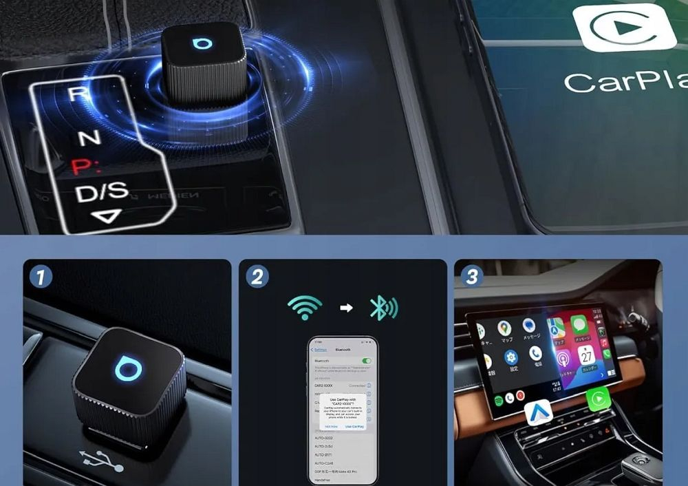 Ottocast Mini Cube T2 – adaptor wireless CarPlay & Android Auto, negru [3]