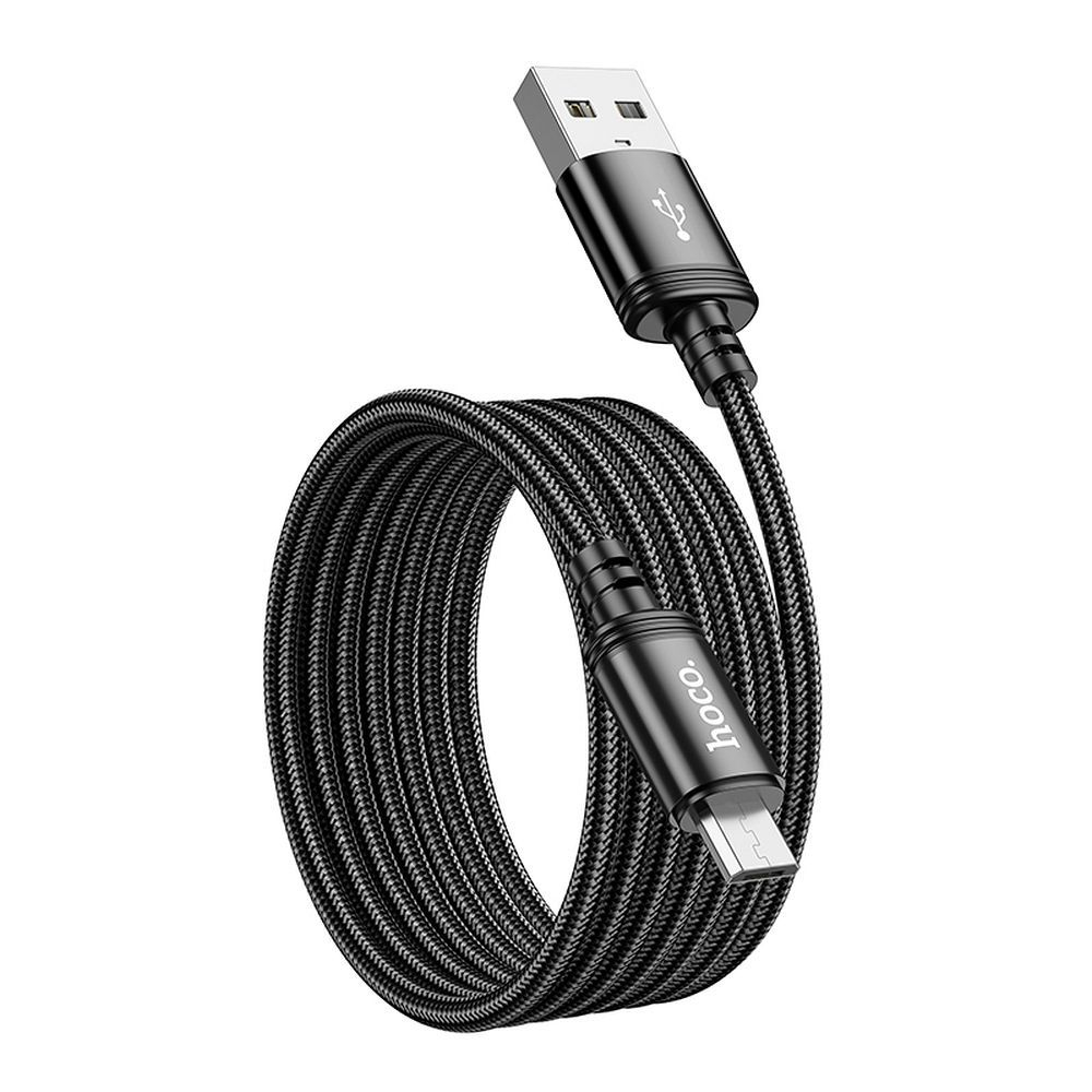 Cablu USB-A la Micro-USB Hoco X89 – 2.4A, 2m, Negru [2]