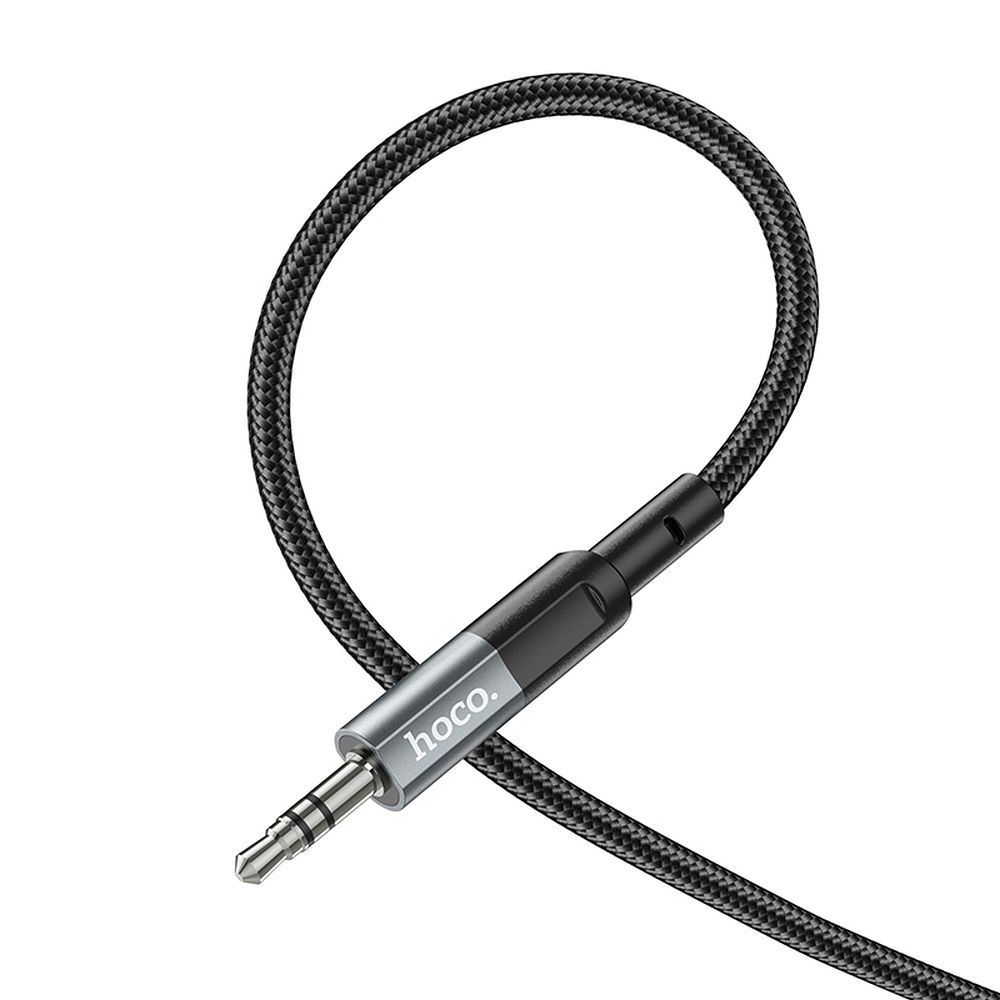 Hoco Cablu AUX Jack 3.5mm la Jack 3.5mm, 1m, Gri Metalic [6]
