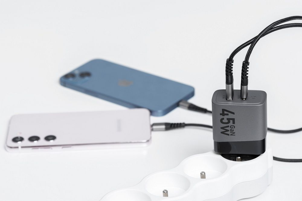 Încărcător de Călătorie Forcell F-Energy GaN VT-39, Type-C + USB-A, PD QC 4.0, 4A, 45W, Gri [2]