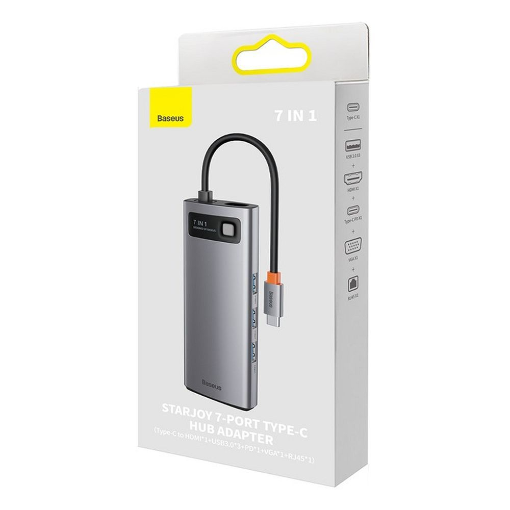 Adaptor Hub 7-în-1 Baseus Type-C, Gri [8]