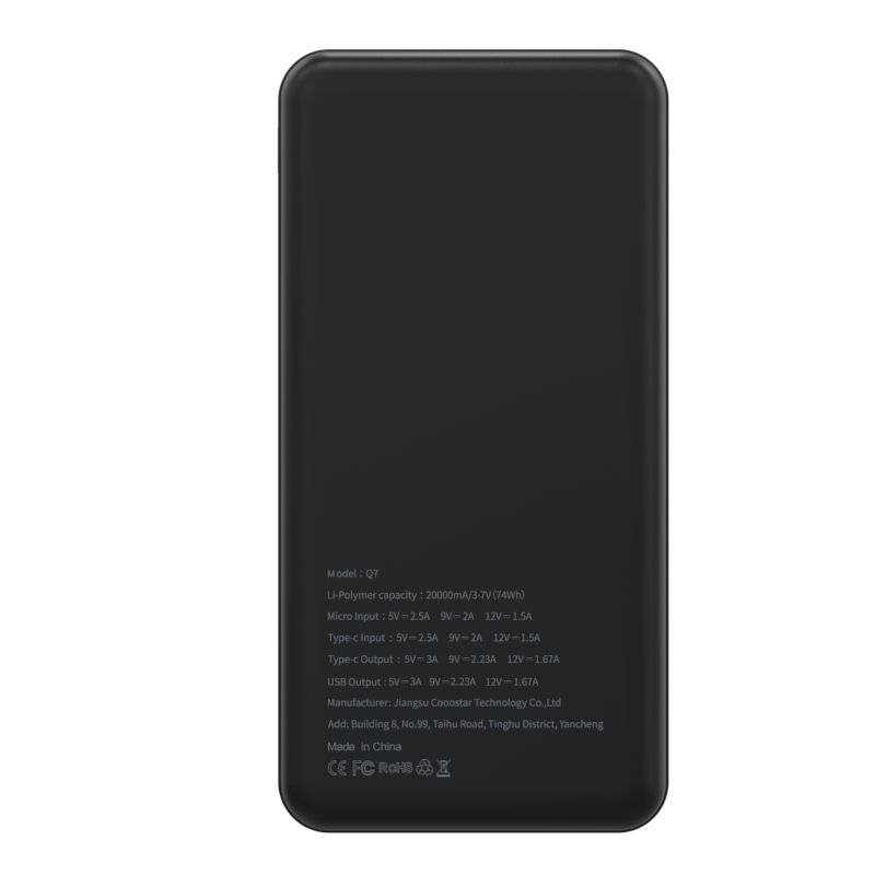Powerbank Puridea Q7, 20000mAh, PD QC3.0, 3A, 20W, Negru [3]
