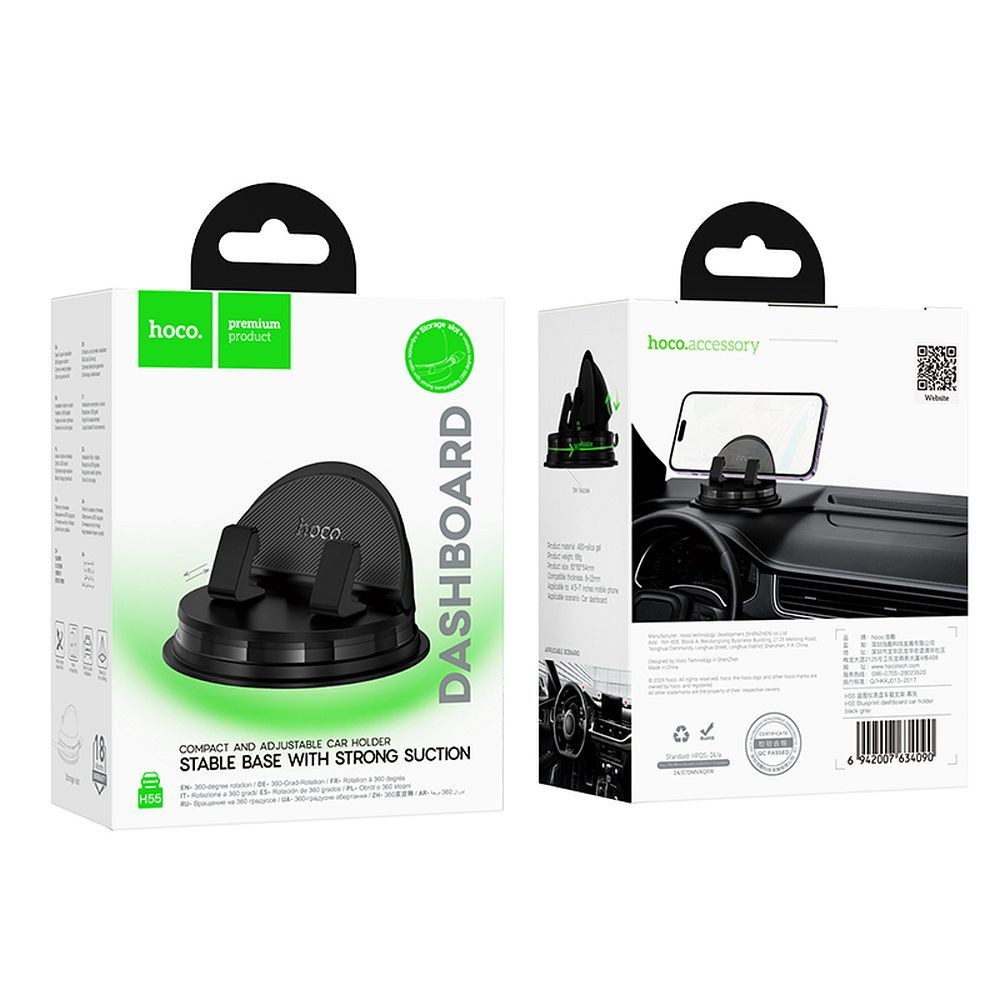 Suport auto Hoco H55, pentru bord, Negru [10]