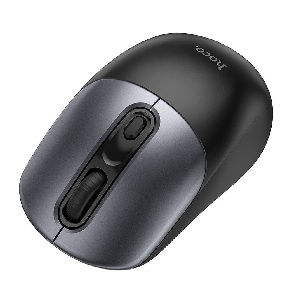 Mouse Wireless Hoco GM28, 2.4G, Negru/Gri Metalic [5]