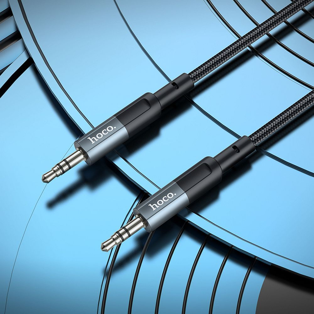 Hoco Cablu AUX Jack 3.5mm la Jack 3.5mm, 1m, Gri Metalic [7]
