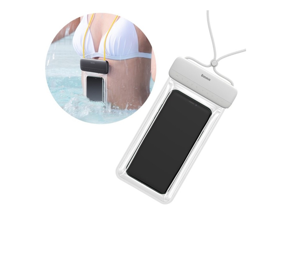 Husă Waterproof pentru Telefon 7.2" Baseus Let's Go, Alb [2]