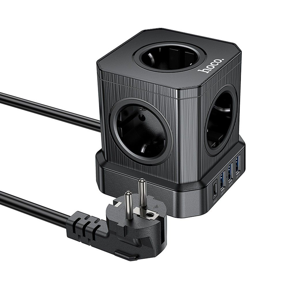Prelungitor Multifuncțional Hoco, 5 Prize + 3 x USB-A + Type-C, 4000W, PD QC 3A - [7]