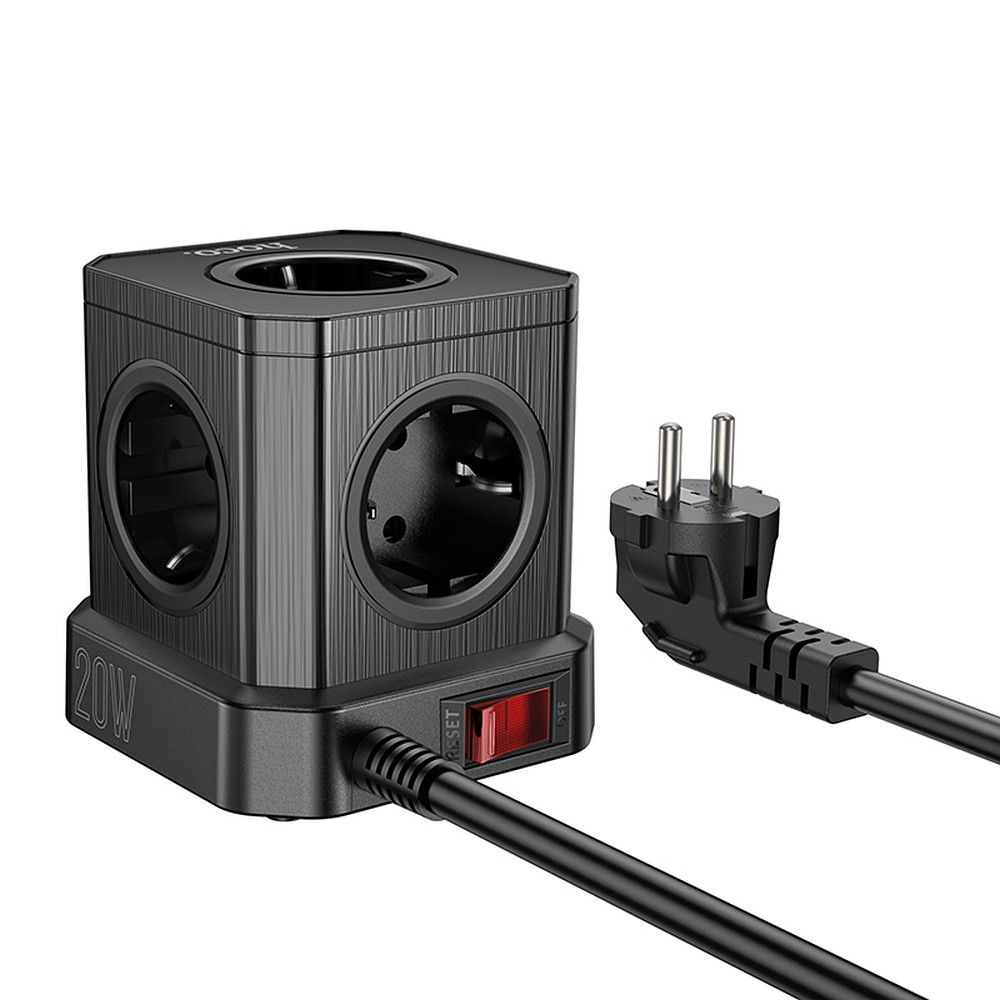 Prelungitor Multifuncțional Hoco, 5 Prize + 3 x USB-A + Type-C, 4000W, PD QC 3A - [5]