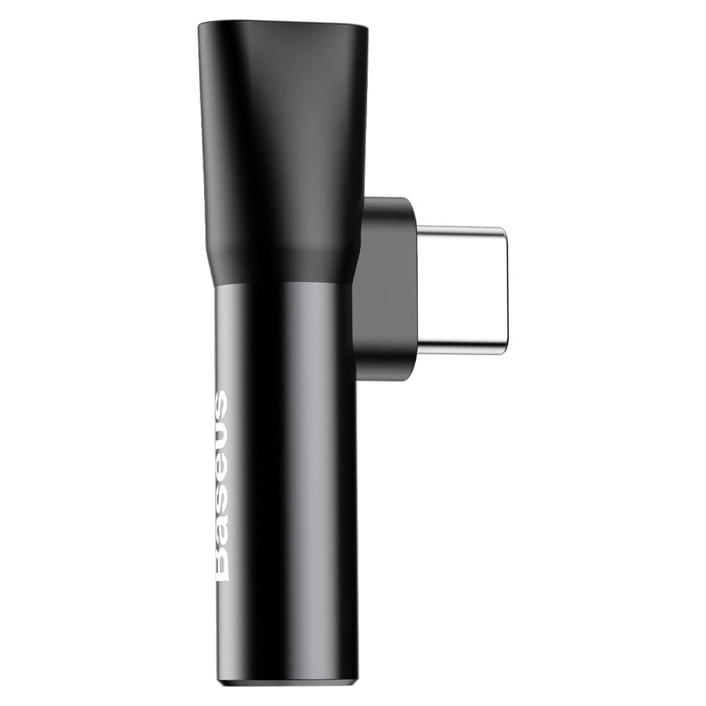 Adaptor BASEUS AUX Tip C (tată) la Jack 3,5mm (femă) + Tip C (femă) CATL41-01 Negru - Ascultare și Încărcare Simultană [3]