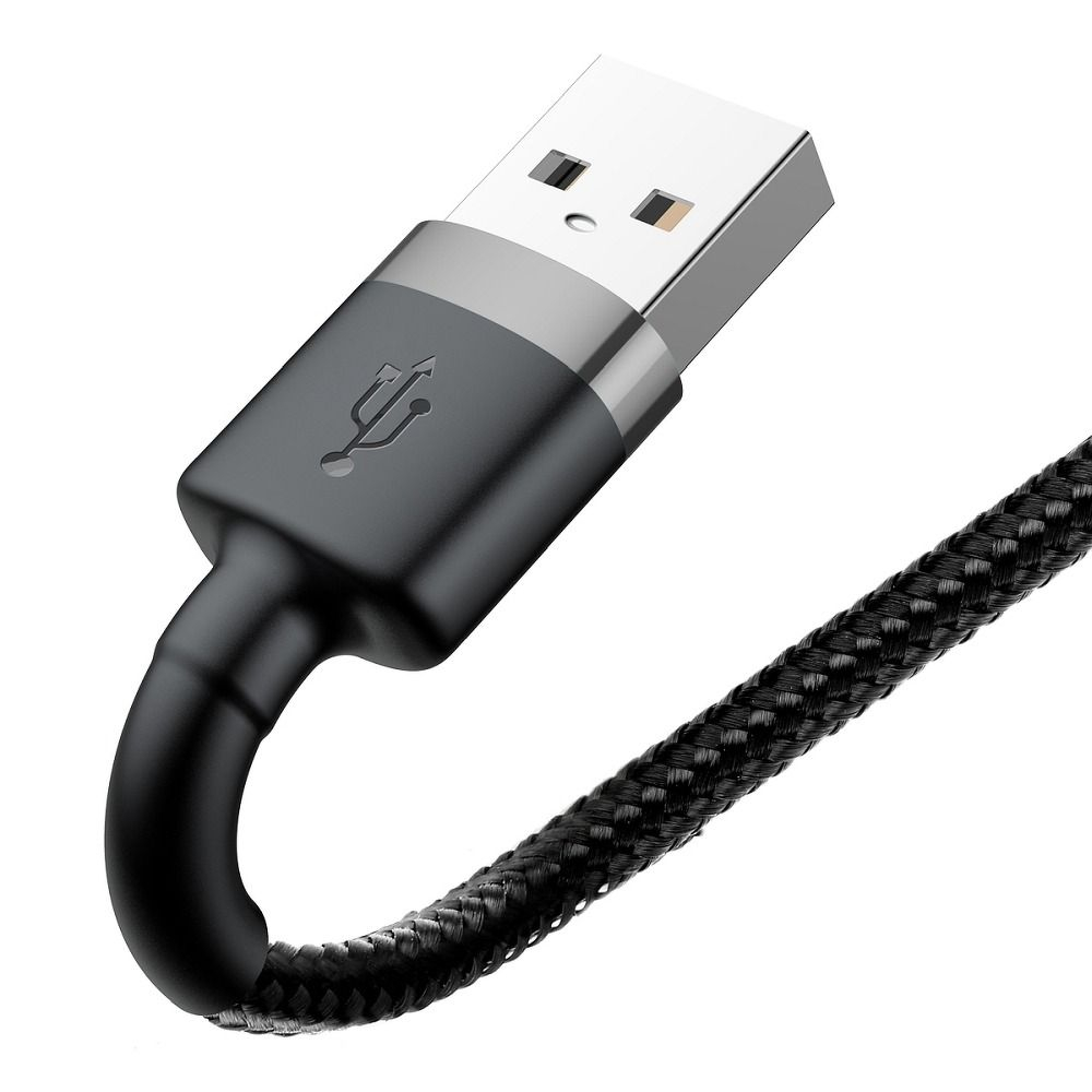 Cablu Baseus USB-A la Lightning, 2.4A, Cafule Series, 1m, Negru-Gri [2]