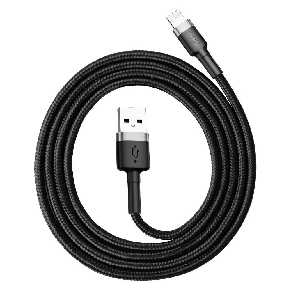 Cablu Baseus USB-A la Lightning, 2.4A, Cafule Series, 1m, Negru-Gri [3]