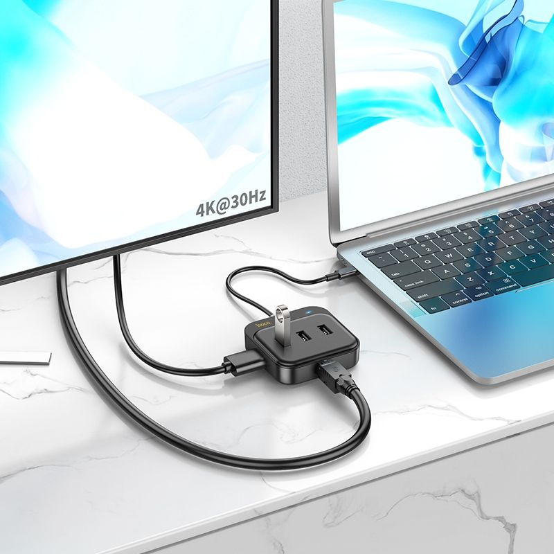 HOCO Adaptor HUB 6in1 Tip C HB37 0,2m Negru - Versatilitate și Performanță la Superlativ [3]