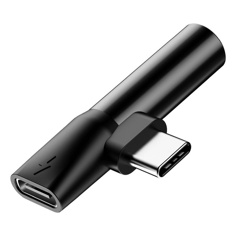 Adaptor BASEUS AUX Tip C (tată) la Jack 3,5mm (femă) + Tip C (femă) CATL41-01 Negru - Ascultare și Încărcare Simultană [5]