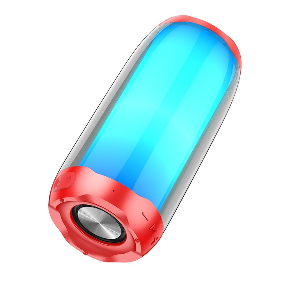 Boxa Wireless HOCO Bluetooth HC8, Roșu, Difuzor Portabil cu Iluminare LED RGB [4]