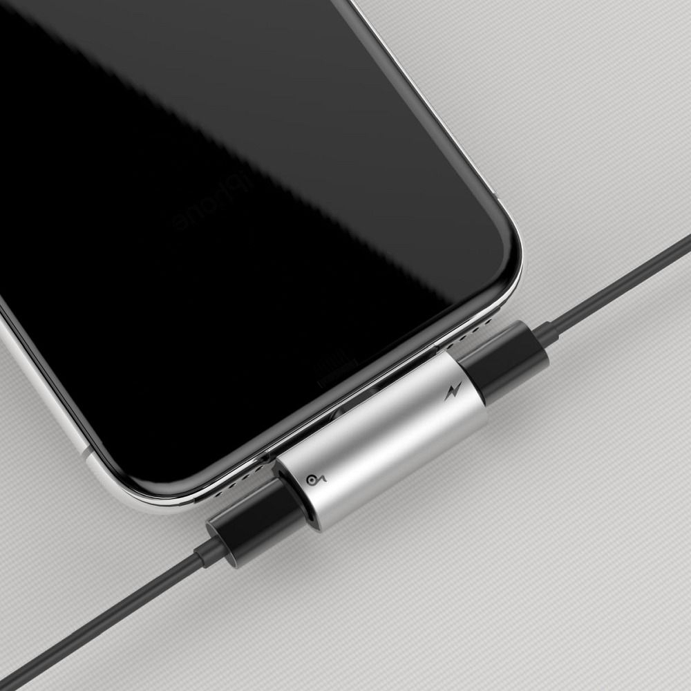Adaptor Baseus 2 în 1 Lightning la 2 x Lightning CAL46-S1, Argintiu/Negru – Încărcare și Audio Simultan [5]