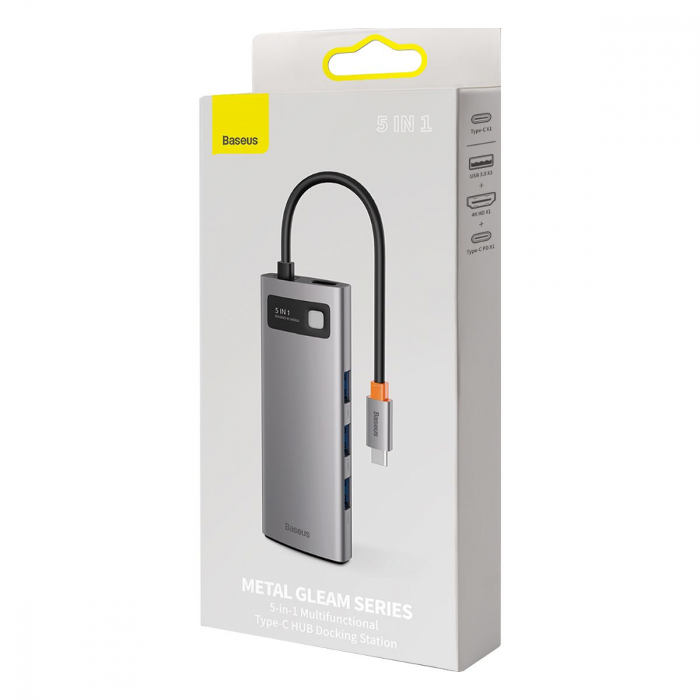 Adaptor BASEUS HUB 5in1 Tip C , 0,15m, Gri [7]