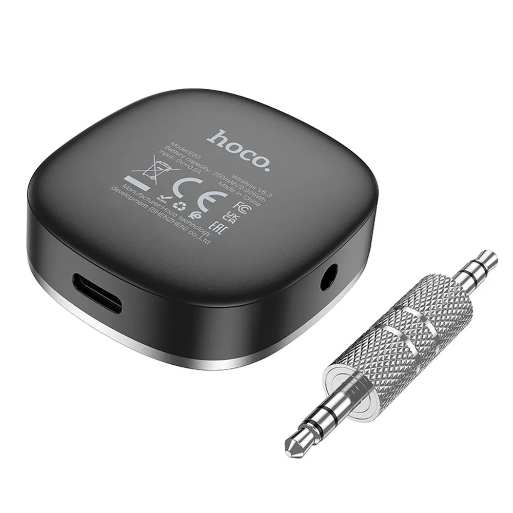 Transmitator FM,HOCO AUX Jack 3,5 mm BLUETOOTH cu display E80 negru [2]