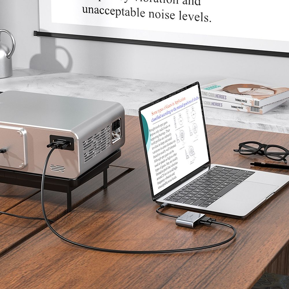 Adaptor HOCO HUB Tip C la HDTV+VGA+USB3.0+PD100W+HDMI HB30 HB30 [7]