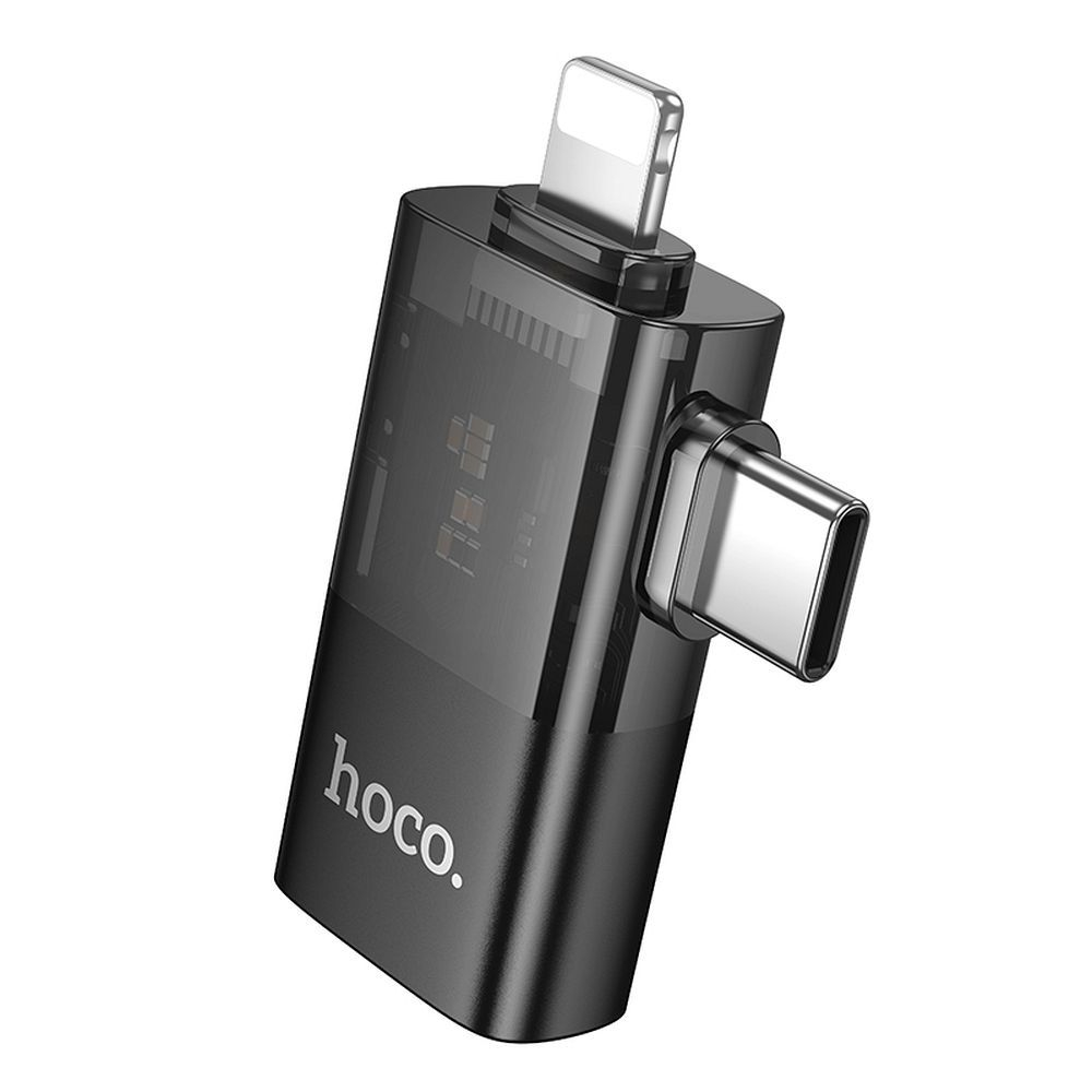 Adaptor HOCO OTG 2in1 Lightning (mascul) / Tip C (mascul) la USB A (fema) UA36E negru [2]