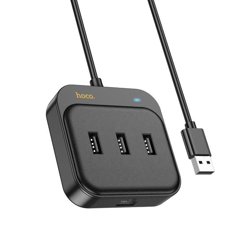 Adaptor Hub Hoco 4-în-1 USB-A, HB35, 1.2m, Negru [3]