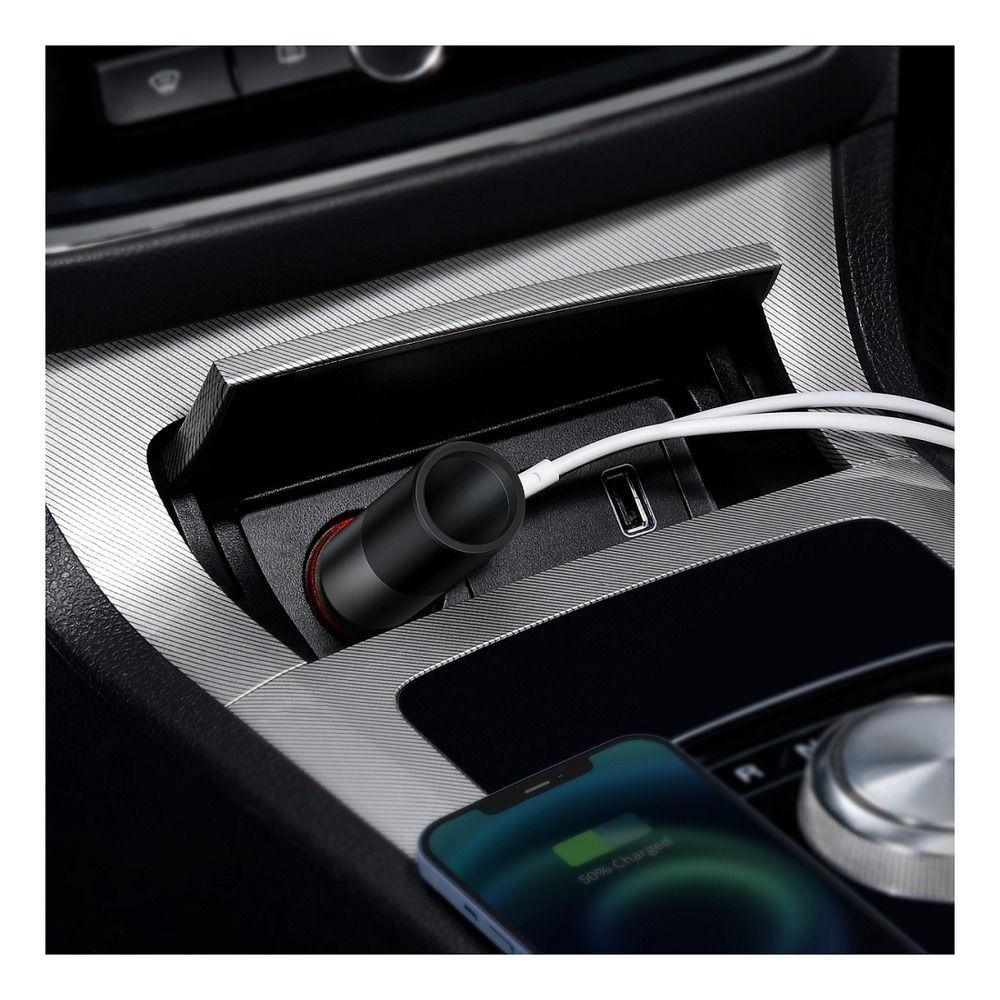 Baseus Încărcător Auto 2 x USB-A + Priză de Brichetă QC4.0 3A 120W - Negru [3]