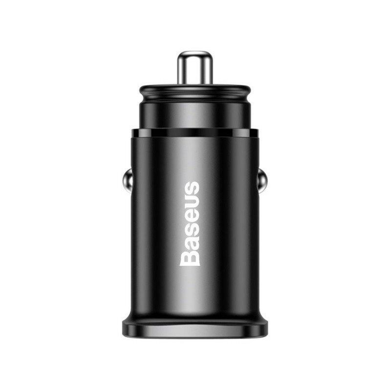 Baseus Încărcător Auto USB-A + USB-C, 30W, Fast Charge PD + QC4.0, 5A, Negru [2]