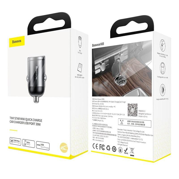 Baseus Tiny Star Mini încărcător auto 30W USB-A, gri (model VCHX-A0G) [4]