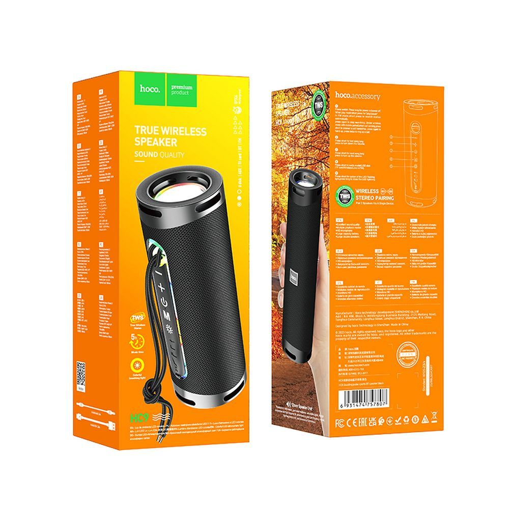 Boxă Bluetooth HOCO HC9 2x5W 5H Wireless BT 5.1 Black [3]