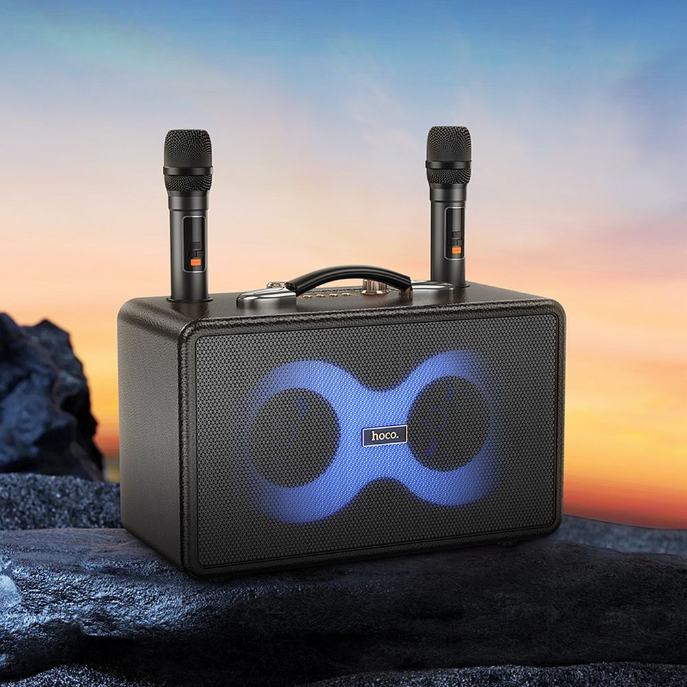 Boxă Karaoke Bluetooth Hoco HA8, 40W, Autonomie 6h, Microfon Inclus – Neagră [5]
