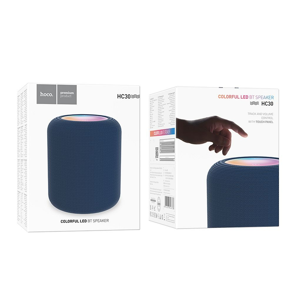 Boxa Portabila Bluetooth HOCO HC30 Oceano, 5W, Bluetooth 5.4, TWS, LED RGB, FM, USB, TF, AUX, Albastru [2]