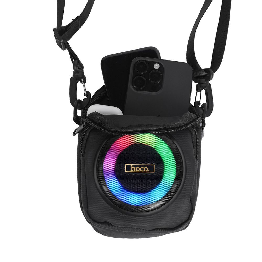 Boxa Portabila Bluetooth HOCO HC41, 8W, Geanta Umar 1.5L, Bluetooth 5.4, FM, USB, TF, Negru [4]