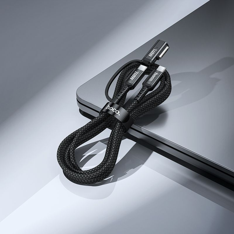 Cablu 2-în-1 USB-C to USB-C Mag3 HOCO U142, 240W, 1.8m, Black [6]